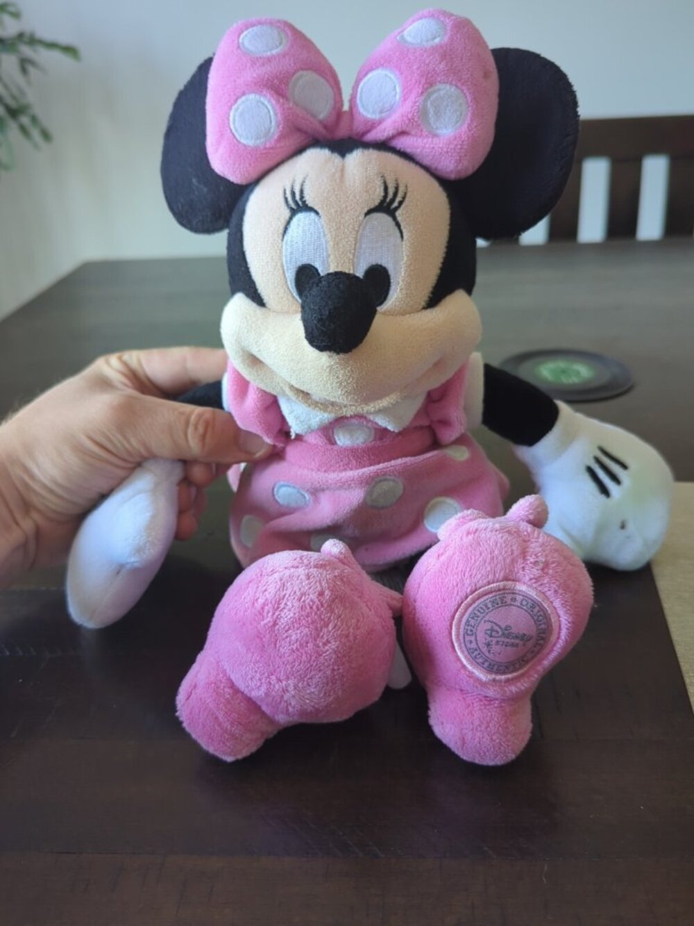 Genuine Original Disney Store Minnie Mouse Plush Pink Dress 13 inches EUC